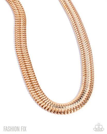 Sassy Staging - gold - Paparazzi necklace