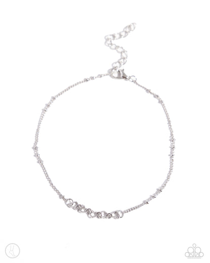 Satellite Shimmer - silver - Paparazzi anklet