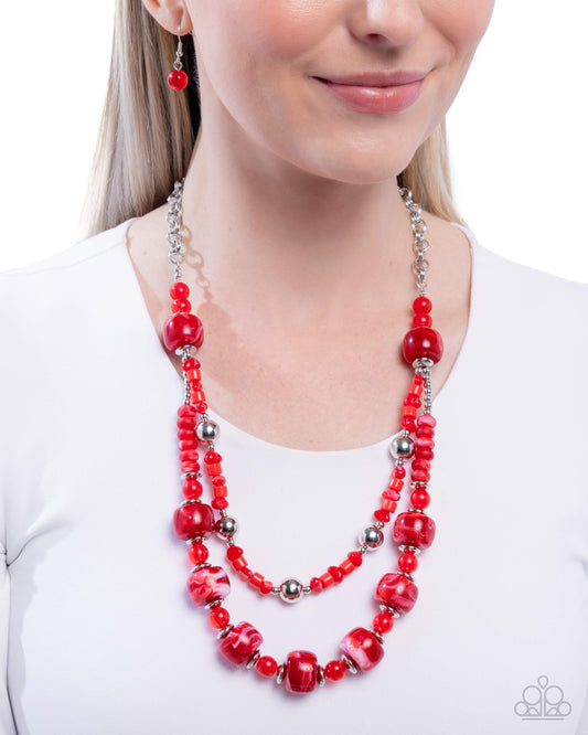 Satisfying Swirls - red - Paparazzi necklace