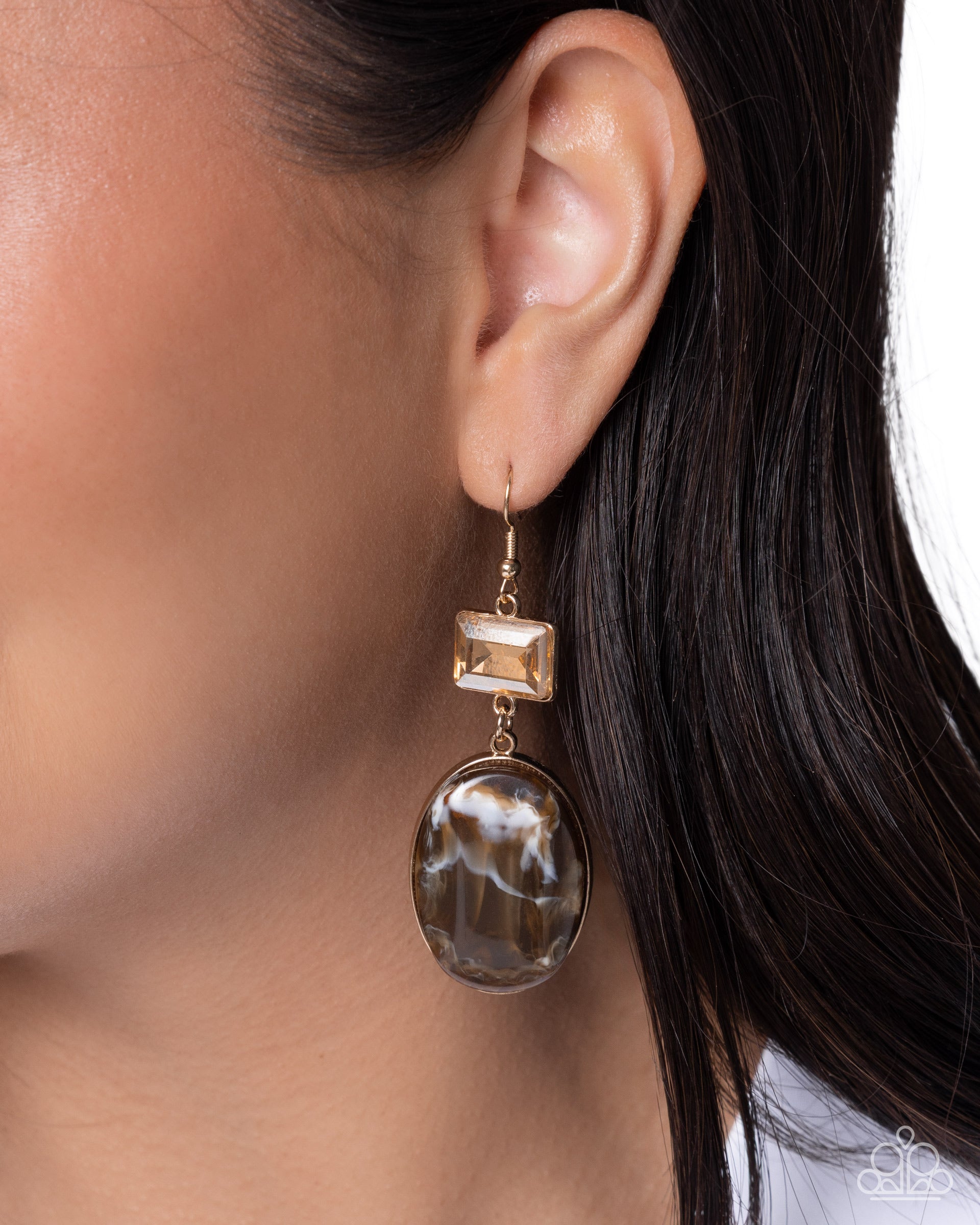 Saturated Swirls - brown - Paparazzi earrings