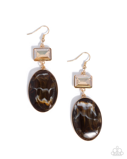 Saturated Swirls - brown - Paparazzi earrings