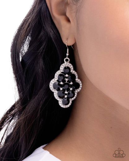 Scalloped Shimmer - black - Paparazzi earrings