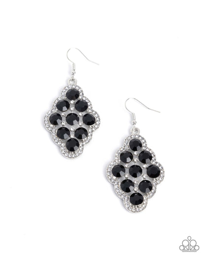 Scalloped Shimmer - black - Paparazzi earrings