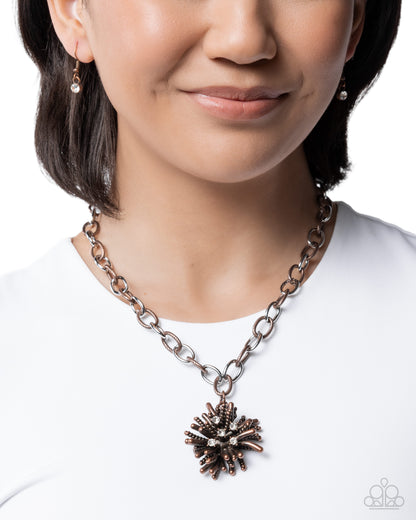 Scattered Sass - copper - Paparazzi necklace