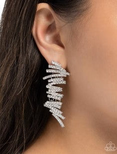 Scattered Surety - white - Paparazzi earrings