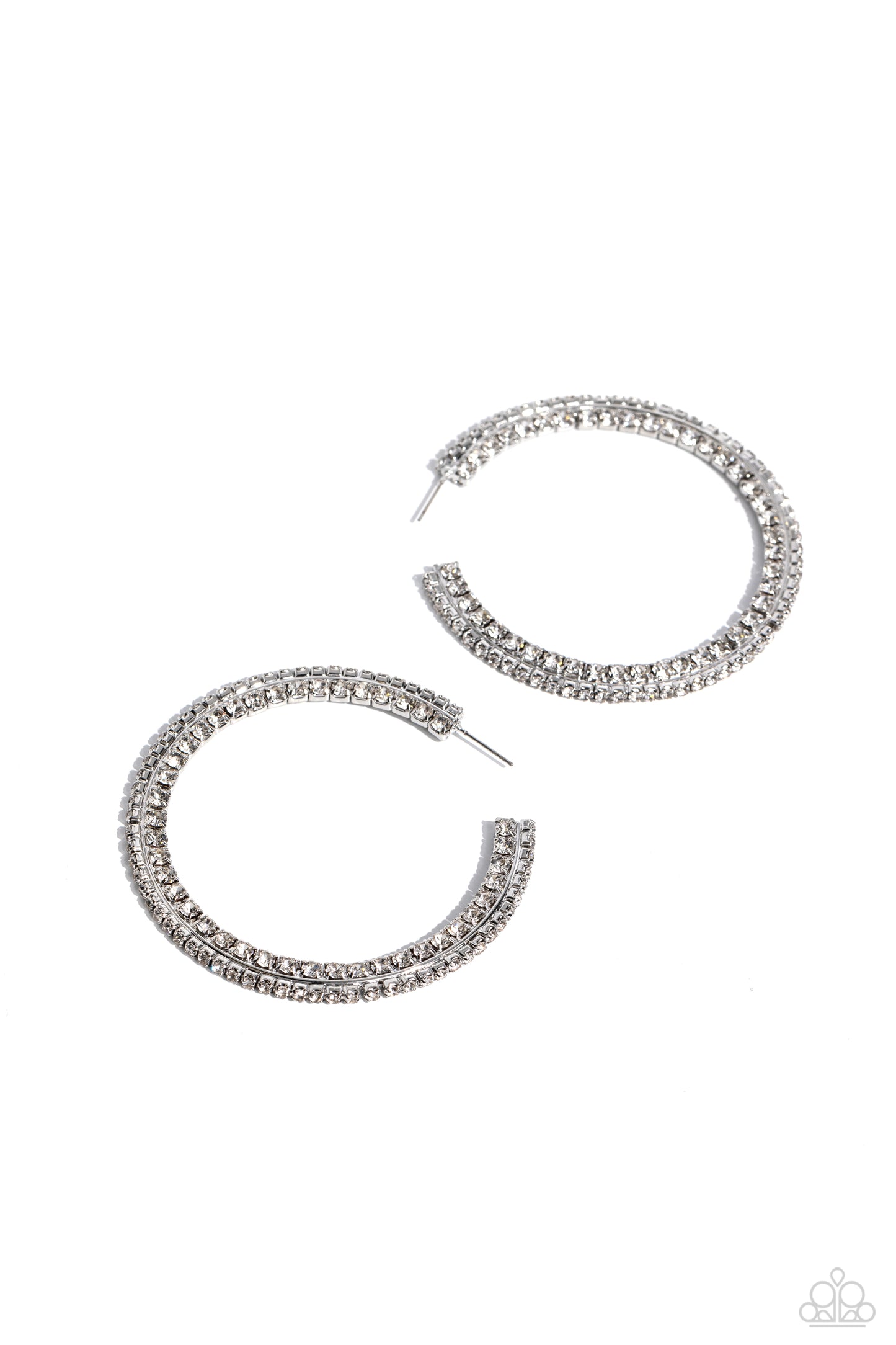 Scintillating Sass - white - Paparazzi earrings