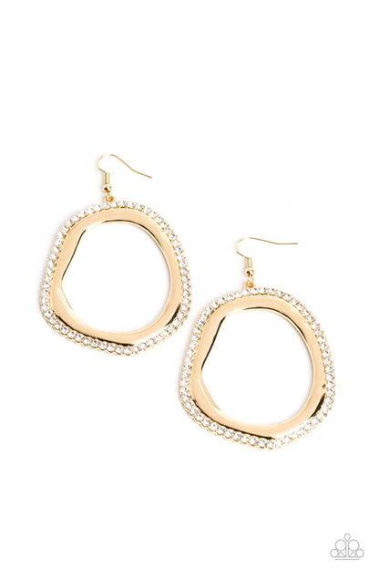 Scintillating Shareholder - gold - Paparazzi earrings