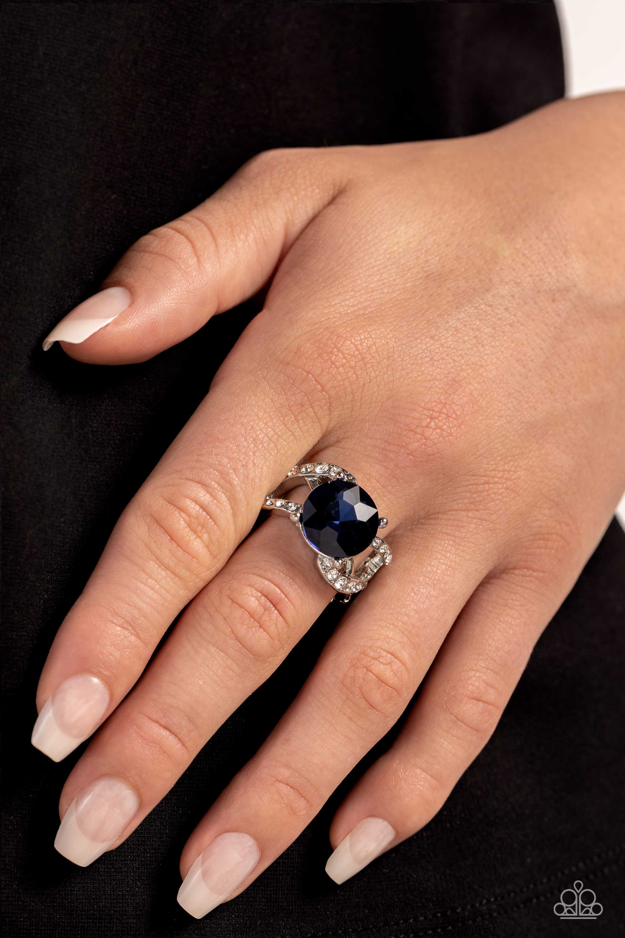 Blue rhinestone shop ring paparazzi