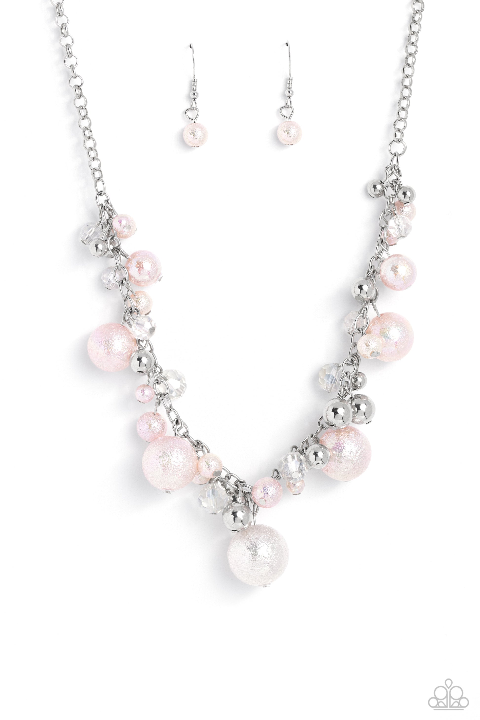 Scratched Shimmer - pink - Paparazzi necklace