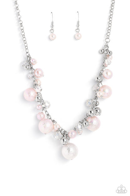 Scratched Shimmer - pink - Paparazzi necklace