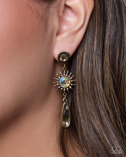 Screaming Sonoran - brass - Paparazzi earrings