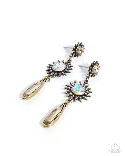 Screaming Sonoran - brass - Paparazzi earrings
