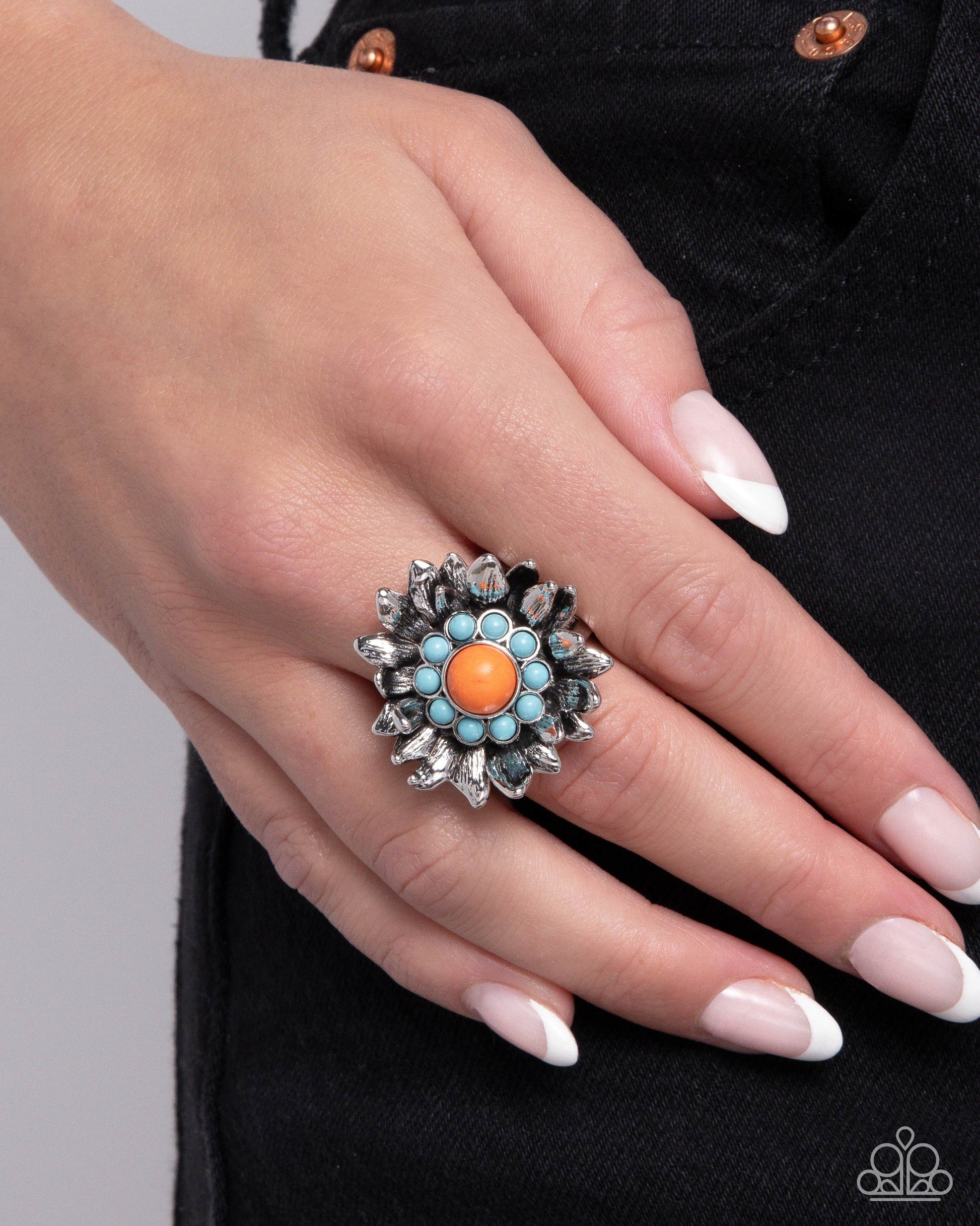 Screening Sunflower - orange - Paparazzi ring