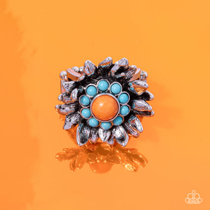 Screening Sunflower - orange - Paparazzi ring