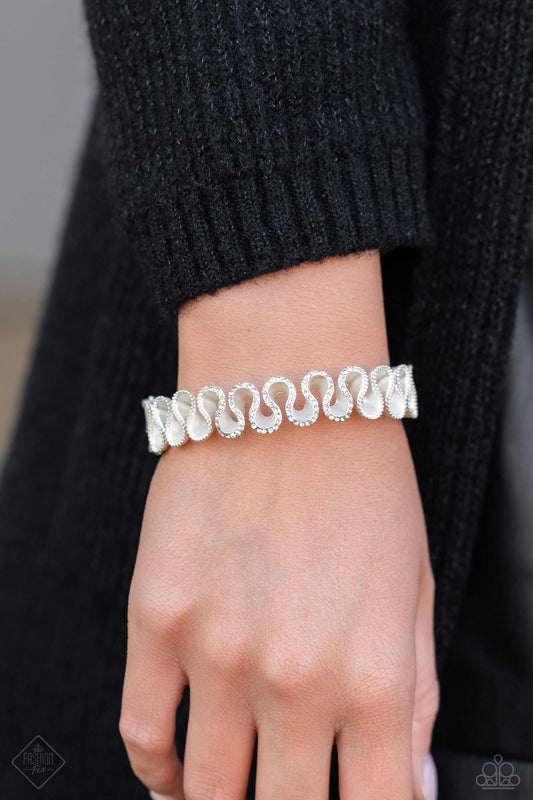 Scrunched Surety - white - Paparazzi bracelet