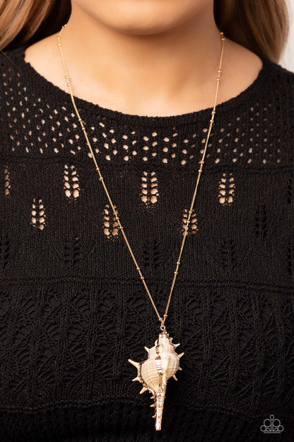 Sea CONCH - gold - Paparazzi necklace