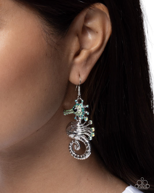 Sea Horse Shimmer - green - Paparazzi earrings