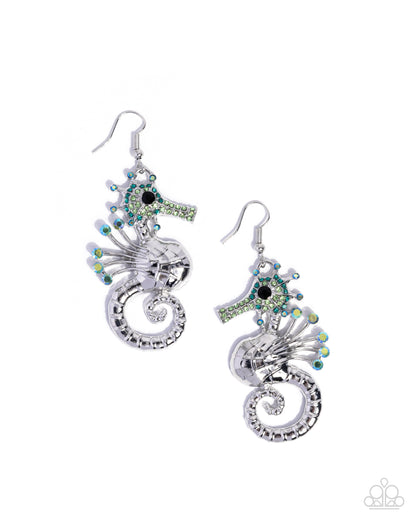 Sea Horse Shimmer - green - Paparazzi earrings