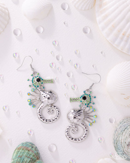 Sea Horse Shimmer - green - Paparazzi earrings