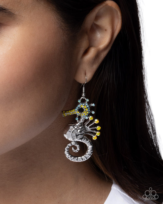 Sea Horse Shimmer - yellow - Paparazzi earrings