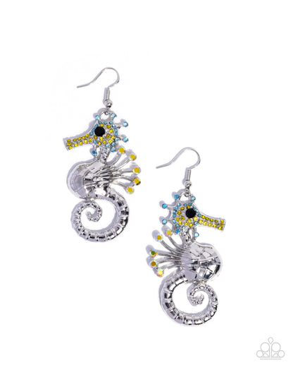 Sea Horse Shimmer - yellow - Paparazzi earrings