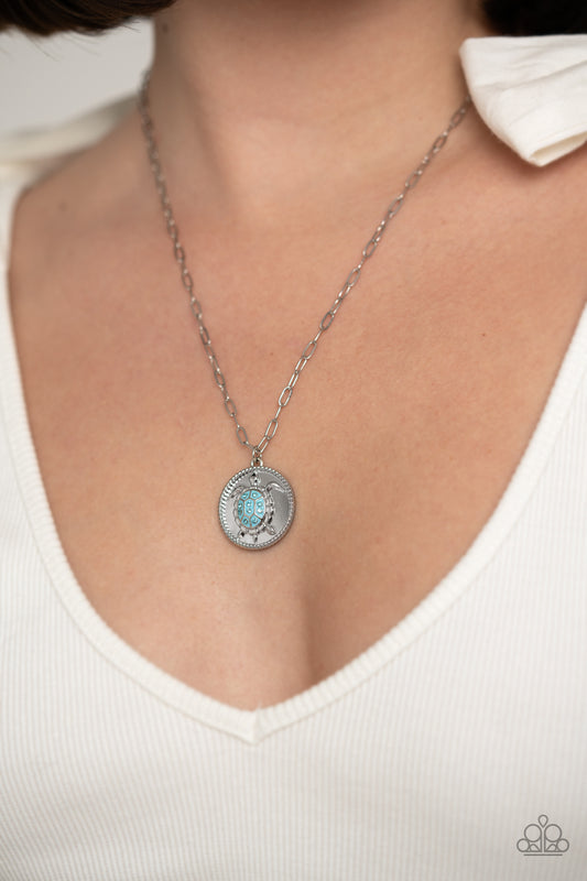 Sea Turtle Shimmer - blue - Paparazzi necklace