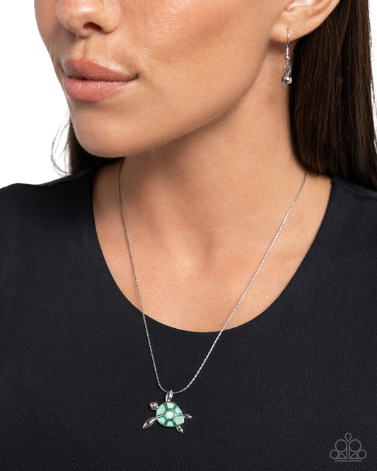 Sea Turtle Statement - green - Paparazzi necklace