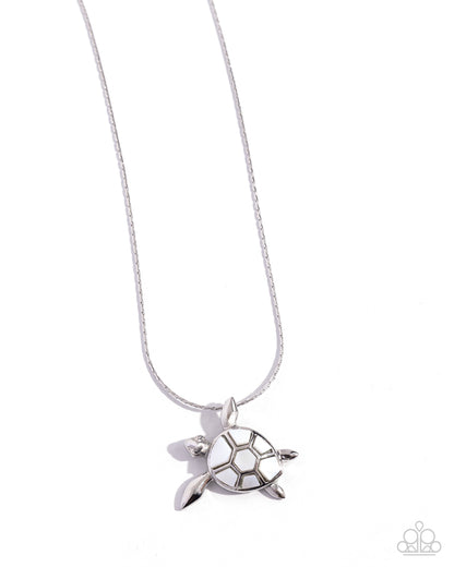 Sea Turtle Statement - white - Paparazzi necklace