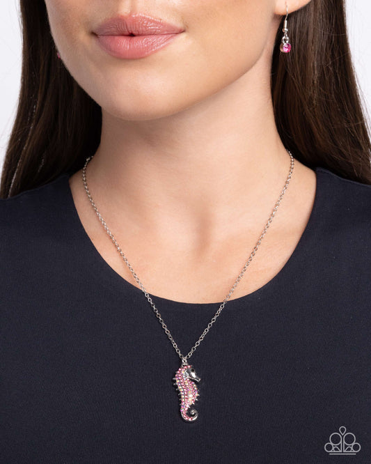 Seahorse Sailor - pink - Paparazzi necklace