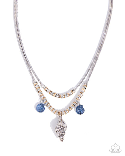 Seashell Sentiment - blue - Paparazzi necklace