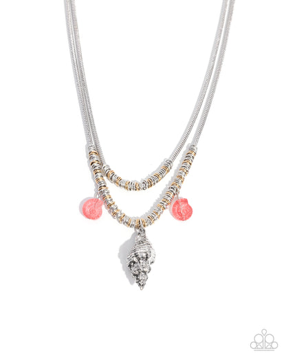 Seashell Sentiment - orange - Paparazzi necklace