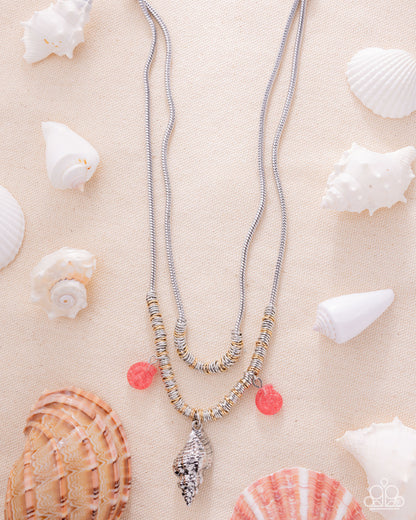 Seashell Sentiment - orange - Paparazzi necklace