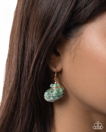 Seashell Spotlight - green - Paparazzi earrings