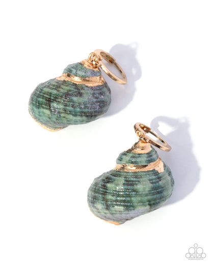 Seashell Spotlight - green - Paparazzi earrings