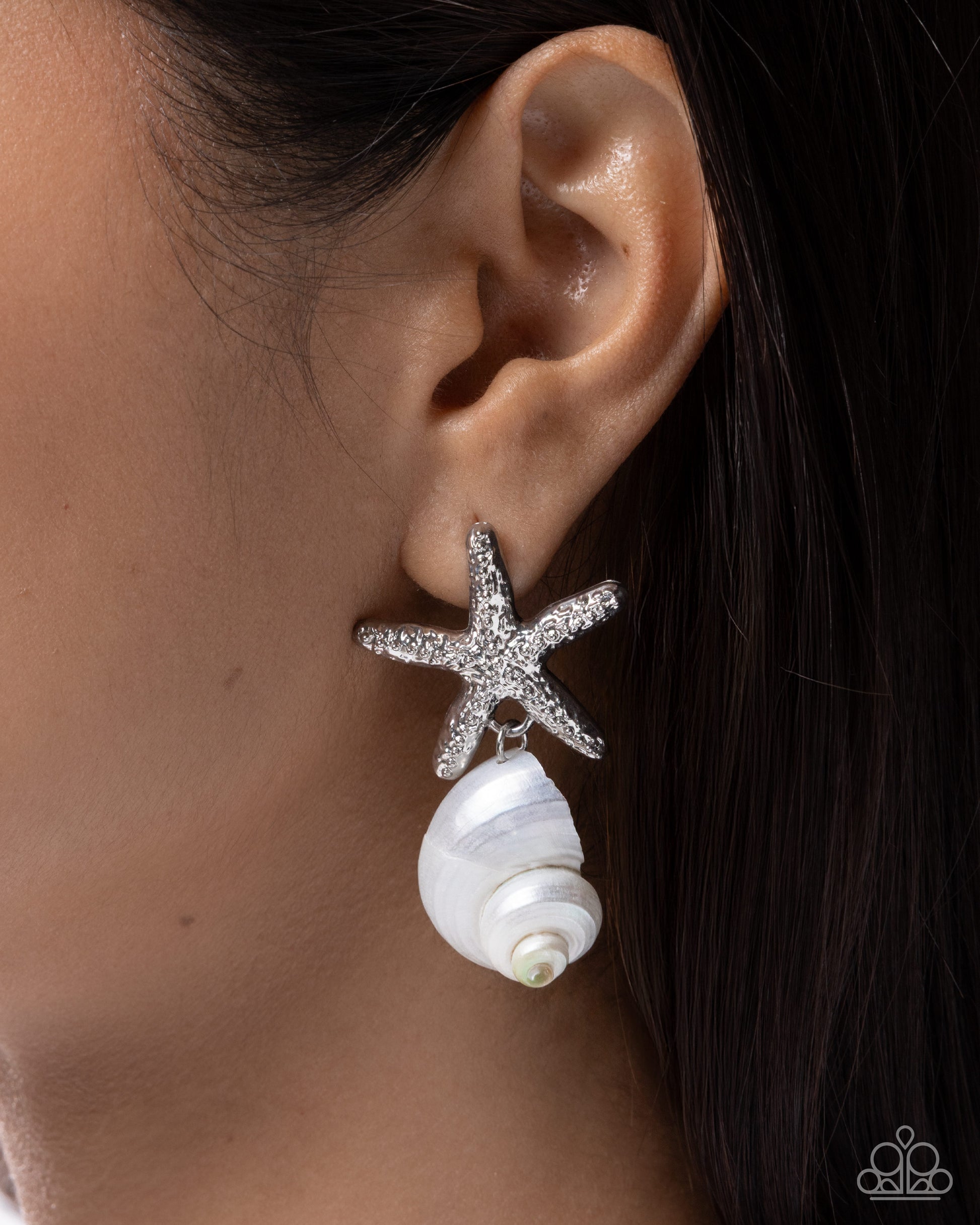 Seaside Suite - white - Paparazzi earrings