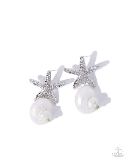 Seaside Suite - white - Paparazzi earrings