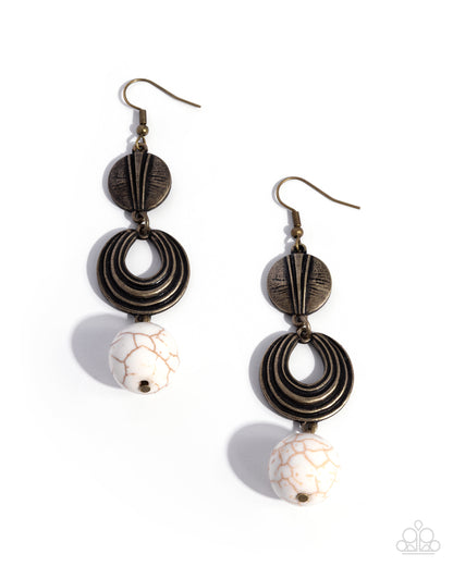 Seasonal Sculpture - brass - Paparazzi earrings
