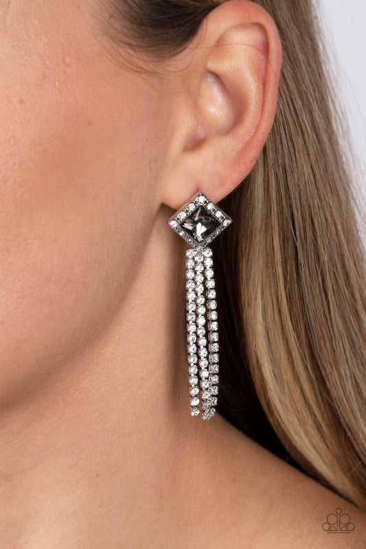 Seasonal Sparkle - silver - Paparazzi earrings