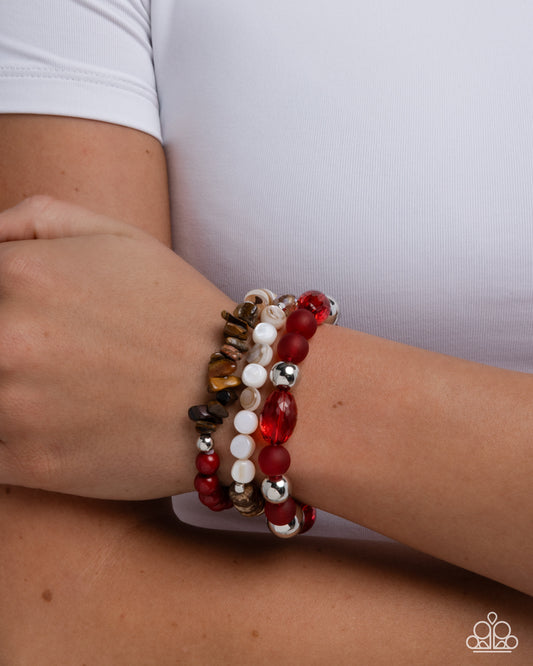 Seasonal Stretch - red - Paparazzi bracelet