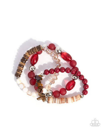 Seasonal Stretch - red - Paparazzi bracelet