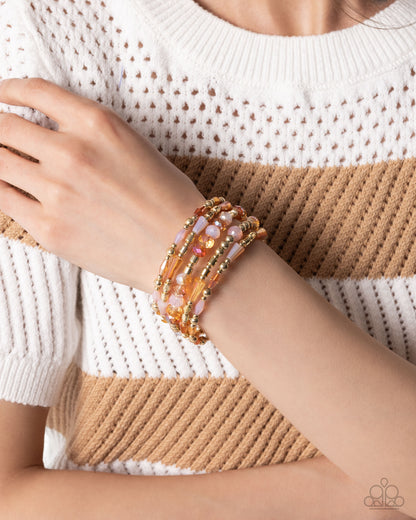 Seasoned Stack - orange - Paparazzi bracelet