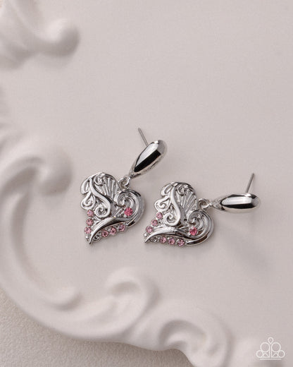 Secret Suitor - pink - Paparazzi earrings