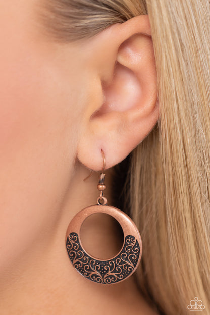 Secret Vineyards - copper - Paparazzi earrings