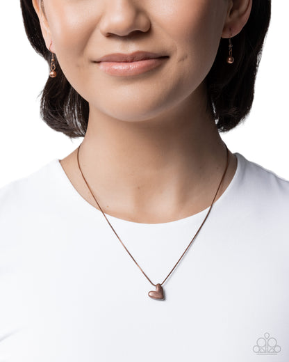 Secretly Smitten - copper - Paparazzi necklace