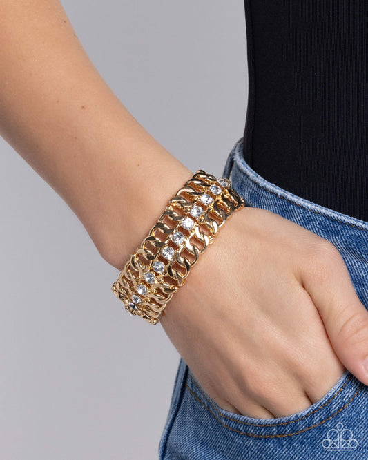 Secure Shimmer - gold - Paparazzi bracelet