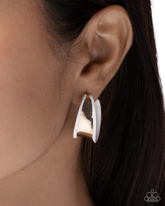 Secure Surprise - white - Paparazzi earrings