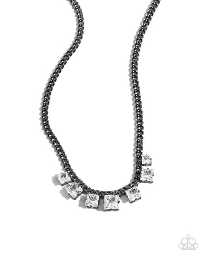 Seeking Out Squares - black - Paparazzi necklace