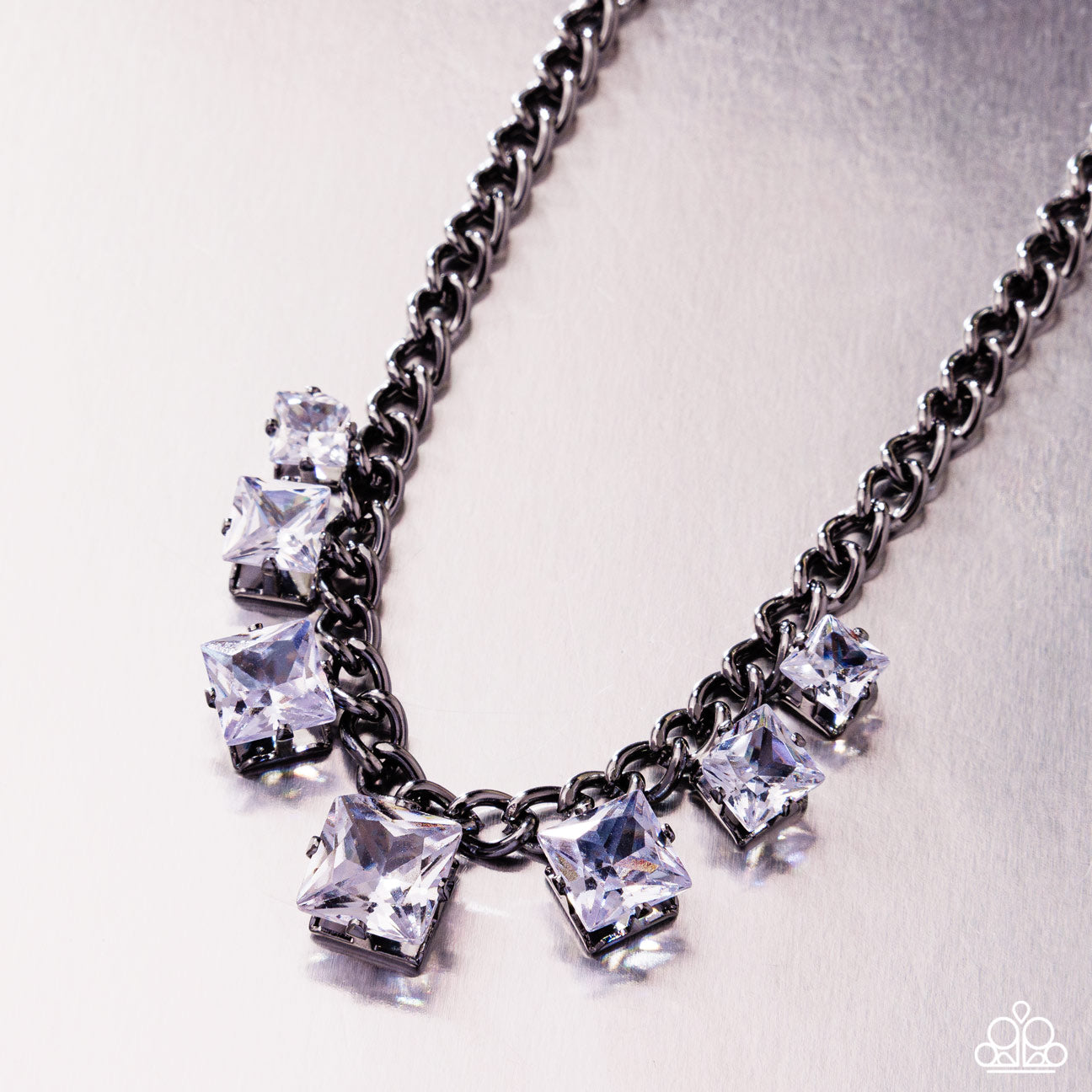 Seeking Out Squares - black - Paparazzi necklace