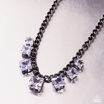 Seeking Out Squares - black - Paparazzi necklace
