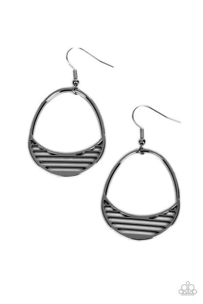 Segmented Shimmer - black - Paparazzi earrings